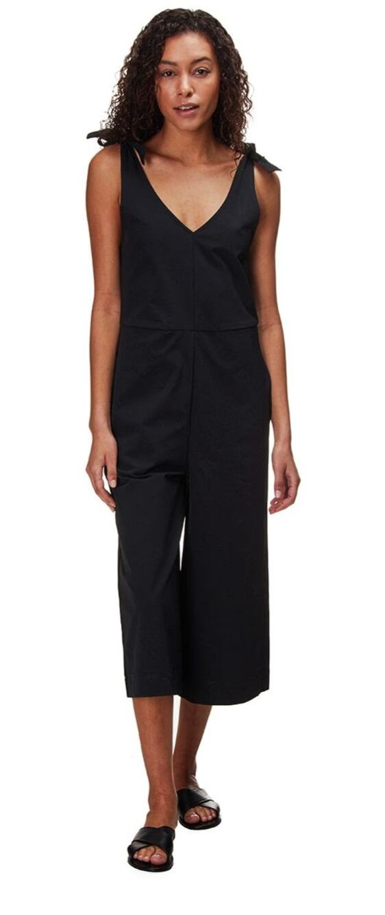 United by Blue Traveler Black Jumpsuit Size M Wide Leg Cropped Minimal Eco Chic